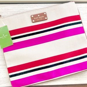 Kate Spade Island Stripe XL pouch